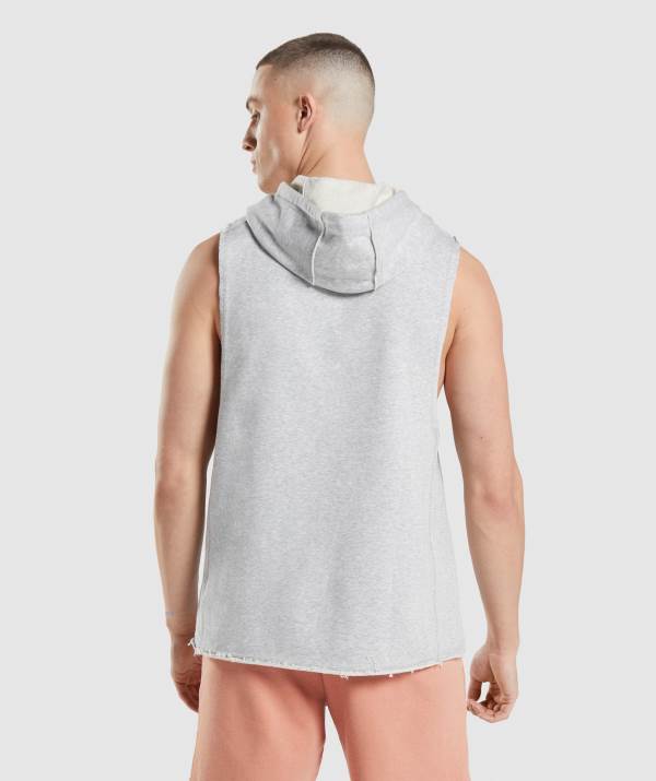 Panske Mikiny S Kapucňou Gymshark Legacy Drop Arm Svetlo Siva | WB4103287